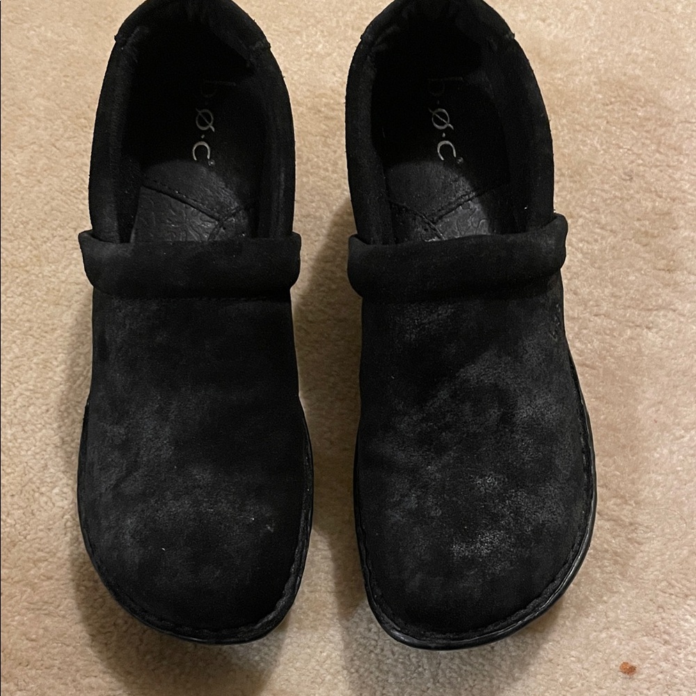 b.o.c. Black Suede Slip-On Shoes Brand New